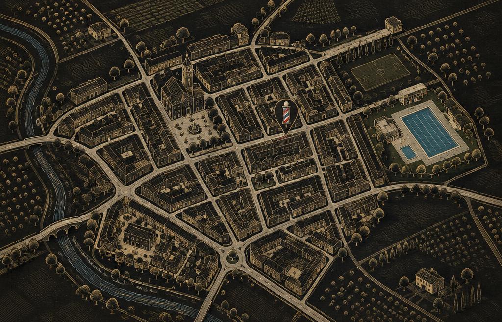 Mapa ilustrado de Riells i Viabrea junto a las piscinas